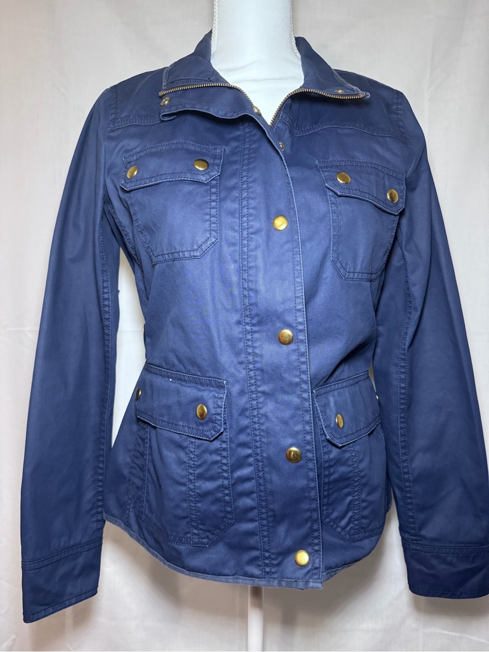 Women's Navy Utility Jacket with Brass Buttons